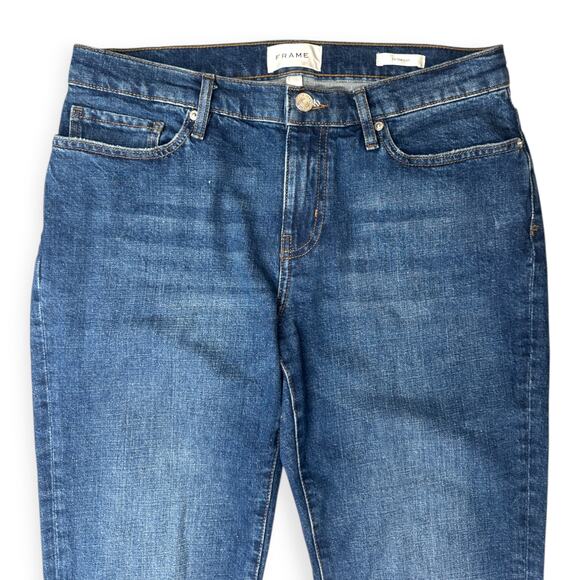 FRAME | W29 L26 | Le Garcon Straight Leg Mid-Rise Jeans in Othello Blue LGJ151 - Picture 5 of 11